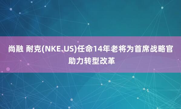 尚融 耐克(NKE.US)任命14年老将为首席战略官 助力转型改革
