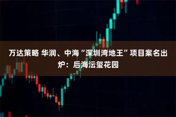 万达策略 华润、中海“深圳湾地王”项目案名出炉：后海沄玺花园