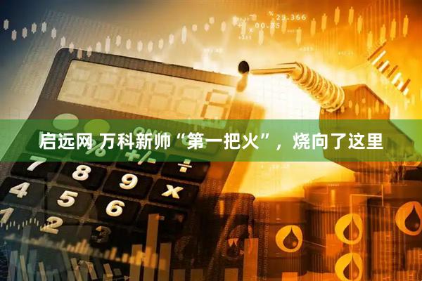 启远网 万科新帅“第一把火”，烧向了这里